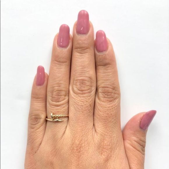 14K Solid Yellow Gold Nail Motif Wrap Ring - Picture 2 of 4